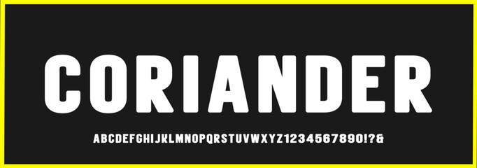 Modern condensed rounded font. alphabet and number Logo creative font, type, technology, movie, digital, music, movie. Font and illustration in vector format.