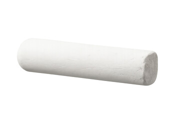 Single new white chalk stick isolated on transparent background, perfect for educational or creative projects