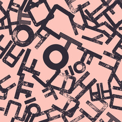 Korean alphabet Hangul seamless pattern. Graphic design for background, banner, poster, cover, invitation, fabric, header or brochure. Vector