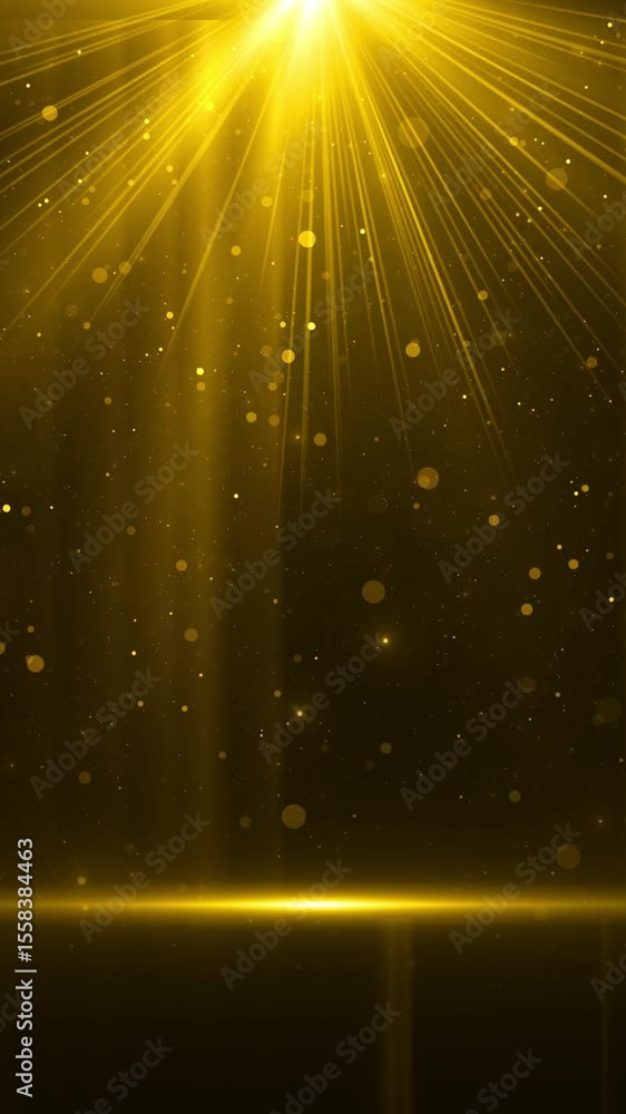 Aufkleber gold particle form abstract animation background falling flicker light beam ray particles gold event