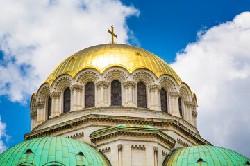 Dome of St. Alexander Nevski Cathedral in Sofia, Bulgaria