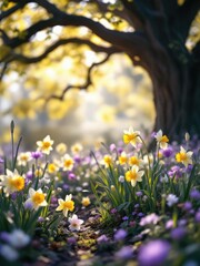 spring flowers in the meadow