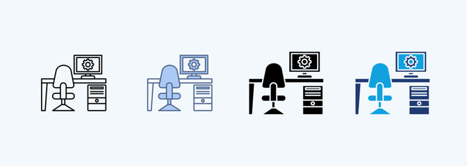 Workstation Design Outline Icon