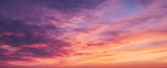 The Vibrant Sunset Over a Colorful Sky Filled with Clouds