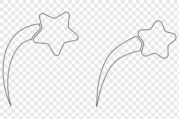 Abstract Falling Star Vector, Shooting Star with Elegant Star Trail 