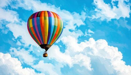 Fototapeta premium 風船と空の背景素材