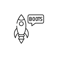 Advertising Boost icon design with white background stock illustration