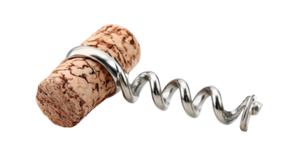 Corkscrew and Cork Wine Opener Detail Closeup