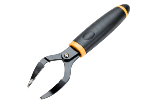 Hand tool with serrated jaws for gripping small objects isolated on a transparent background