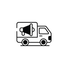 Delivery Van icon design with white background stock illustration