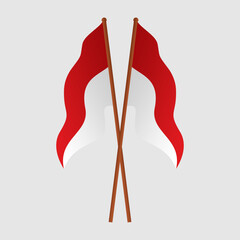 Red White Standing Flag Illustration