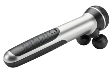 Handheld electric body massager for muscle relaxation isolated on a transparent background