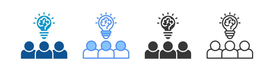 Brainstorming Icon Set Multiple Style Collection