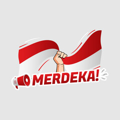 Merdeka Megaphone Red Celebration Graphic