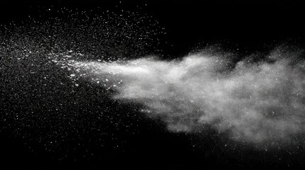 High-res dust particles on black background, isolated