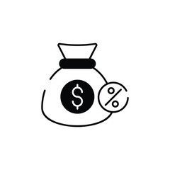 Interest Rate icon design with white background stock illustration