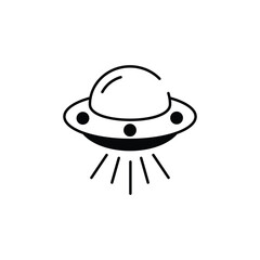 Flying Saucer icon design with white background stock illustration