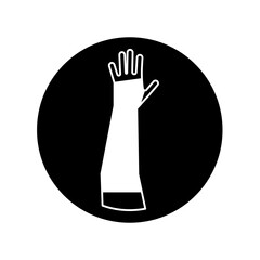 mandatory safety signs_wear arm protector sleeve_symbol and pictogram only_black and white edition_round shapes
