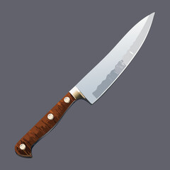 Sharp Kitchen Utility Knife Blade - Vector Illustration