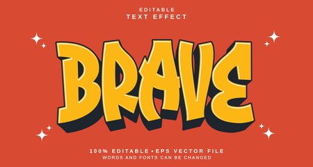 Editable text style effect - Brave text style theme.