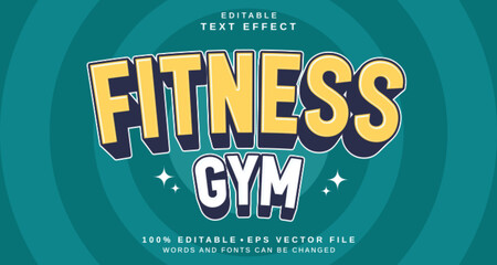Editable text style effect - Fitness Gym text style theme.