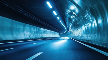 Obraz premium The futuristic glow of advanced technology illuminating modern highway tunnel networks