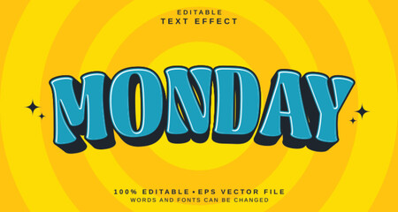 Editable text style effect - Monday text style theme.