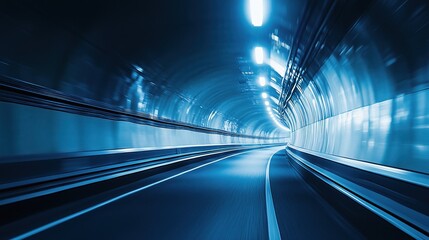 The futuristic glow of advanced technology illuminating modern highway tunnel networks