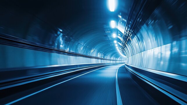 The futuristic glow of advanced technology illuminating modern highway tunnel networks