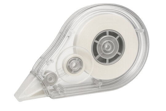 Correction tape dispenser isolated on transparent background, perfect for correcting mistakes on paper