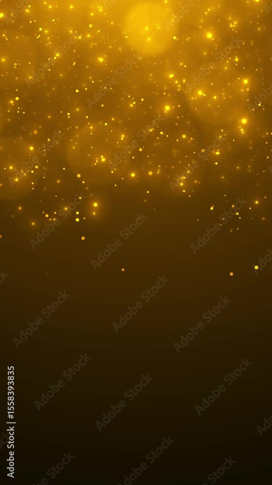 Poster gold particle rising stunning motion graphics background light beams streaming glowing. abstract bac