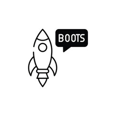 Advertising Boost icon design with white background stock illustration