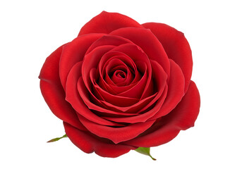 Beautiful isolated red rose with detailed petals Isolated on transparent background