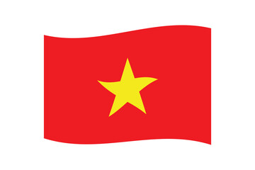Vietnam waving flag illustrator of national icon