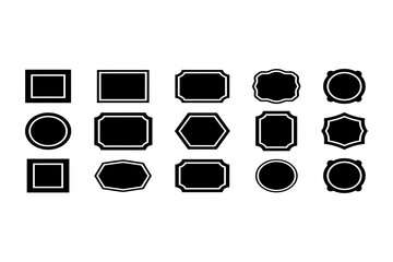 Collection of assorted black frame shape vectors