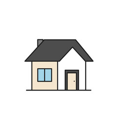 Modern Suburban House Exterior Illustration: Simple, Clean Line Art Style, Peaceful and Inviting Home Design.