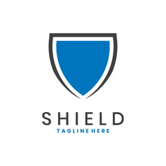 Professional shield logo with center and lines for brand protection and security