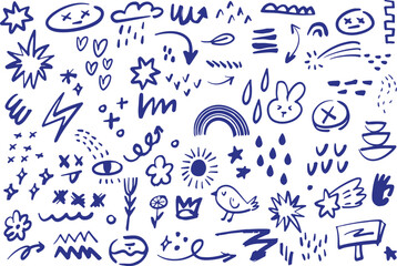 Cute Kawaii Doodle Vector | Hand-Drawn Bunny, Food, and Weather Sketch Pack

