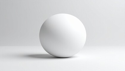 white sphere on white background