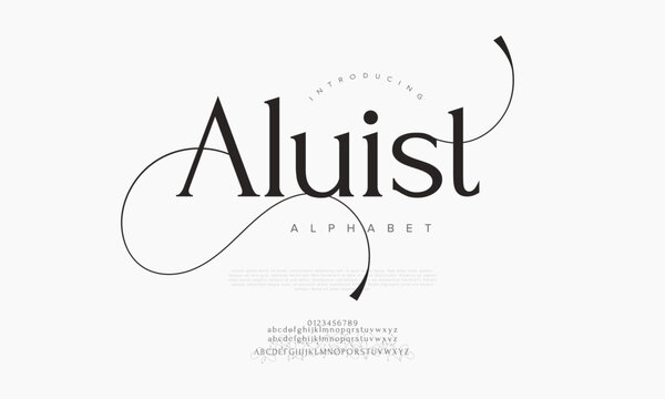 Elegant serif font with sweeping swashes and refined curves. Ideal for luxury branding and editorial design