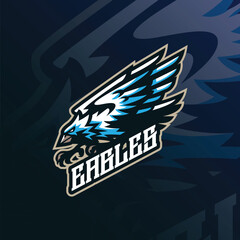 Eagle mascot logo design vector with modern illustration concept style for badge, emblem and t shirt printing. Angry eagles illustration.