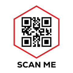 Scan QR code icon. Digital scanning qr code. QR code scan for smartphone. Scan Here text on top of the qr code