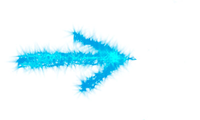 Blue arrow on transparent background.
