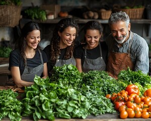 A family working together in an organic farming business