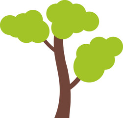 Tree icon, simple silhouettes. Flat trees set, pines, spruces, conifers and deciduous trees. Forest green tree nature plant isolated vector illustration