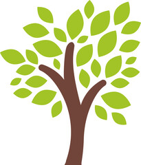 Obraz premium Tree icon, simple silhouettes. Flat trees set, pines, spruces, conifers and deciduous trees. Forest green tree nature plant isolated vector illustration