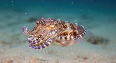 Mirabilis Cuttlefish Hovering: Sandy Seafloor, Indian Ocean