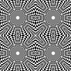 Optical illusion striped wrapped background vector design.Opt illusion background. Optical illusion banner.Wavy Lines Optical Illusion. Vector Seamless Black and White Pattern.Abstract striped.