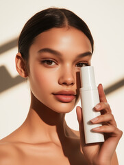 Young model holding skincare bolttel