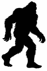 Fototapeta premium hairy cartoon silhouette of a sasquatch